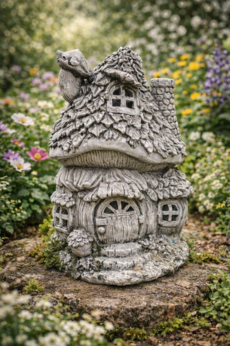 Elfenhaus feenhaus steinfigur - elfenhaus,